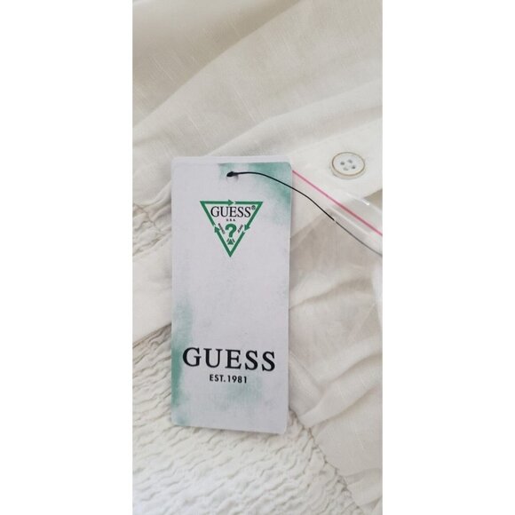 NWT GUESS ECO TEODORA MINI WHITE DRESS LARGE - Picture 5 of 5
